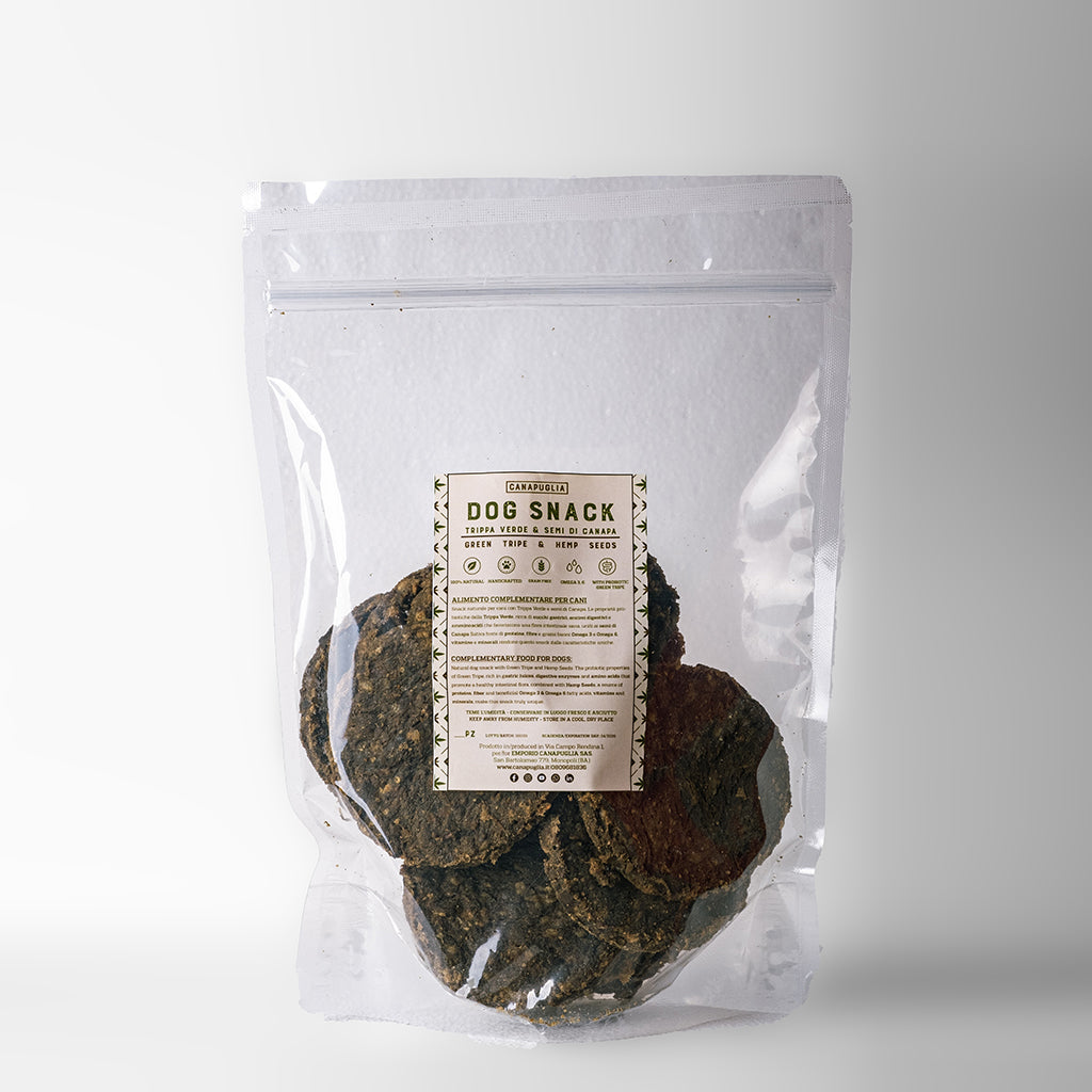 Snack proteico per cani alla canapa